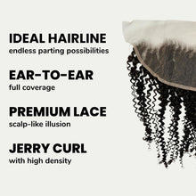 Load image into Gallery viewer, Jerry Curl 13x4 Transparent Lace Human Hair Frontal
