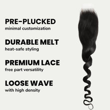 Load image into Gallery viewer, Loose Wave 2x6 HD Lace Human Hair Closure
