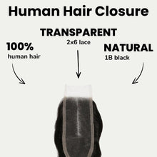 Load image into Gallery viewer, Loose Wave 2x6 Transparent Lace Human Hair Closure

