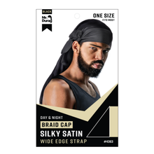 Load image into Gallery viewer, Mr. Durag Silky Satin Strap Day &amp; Night Braid Cap, 1 Count, Black
