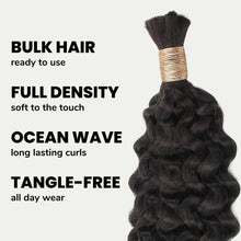 Load image into Gallery viewer, 100% Human Bulk Braiding Hair - Ocean Wave
