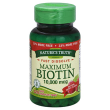 Load image into Gallery viewer, Nature's Truth Tablets Fast Dissolve Maximum Natural Berry Flavor 10,000 Mcg Biotin

