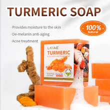 Load image into Gallery viewer, Turmeric Soap Bar for Face and Body, Brightening Cleansing Soap with Kojic Acid
