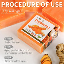 Load image into Gallery viewer, Turmeric Soap Bar for Face and Body, Brightening Cleansing Soap with Kojic Acid
