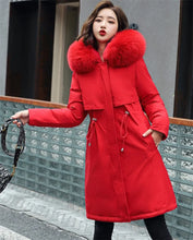 Load image into Gallery viewer, Women's Winter Parka, Hooded Fur Collar Thick Warm Long Coat
