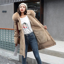 Load image into Gallery viewer, Women's Winter Parka, Hooded Fur Collar Thick Warm Long Coat

