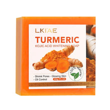 Load image into Gallery viewer, Turmeric Soap Bar for Face and Body, Brightening Cleansing Soap with Kojic Acid

