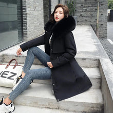 Load image into Gallery viewer, Women's Winter Parka, Hooded Fur Collar Thick Warm Long Coat
