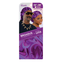 Load image into Gallery viewer, Broadus Collection Headwrap Scarf by Shante &amp; Snoop Dogg, Purple Butterfly
