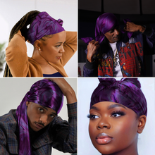 Load image into Gallery viewer, Broadus Collection Headwrap Scarf by Shante &amp; Snoop Dogg, Purple Butterfly

