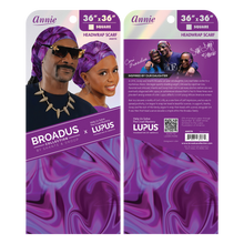 Load image into Gallery viewer, Broadus Collection Headwrap Scarf by Shante &amp; Snoop Dogg, Purple Butterfly
