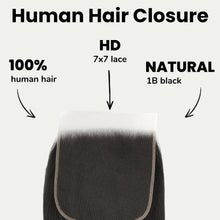 Load image into Gallery viewer, Straight 7x7 HD Lace Human Hair Closure
