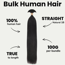 Load image into Gallery viewer, 100% Human Bulk Braiding Hair - Straight

