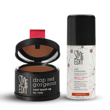 Load image into Gallery viewer, Red Travel Duo: Touch Up Powder and Travel Sized Concealer Spray
