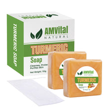 Load image into Gallery viewer, AMVital Turmeric Soap Bar for Face &amp; Body

