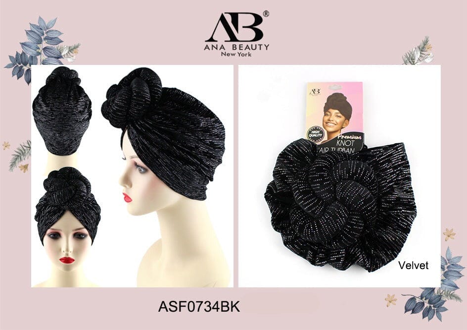 AB Premium Knot Hair Turban- Black