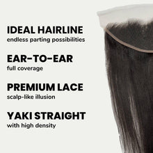 Load image into Gallery viewer, Yaki Straight 13x4 HD Lace Human Hair Frontal
