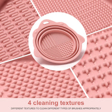 Load image into Gallery viewer, Foldable Silicone Makeup Brush Cleaner Bowl -  Portable Cleaning Tool for Brushes, Powder Puffs, and Sponges (Pink)
