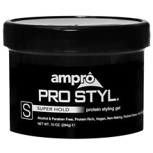 Load image into Gallery viewer, Ampro Styling Gel Protein Black-Super Hold
