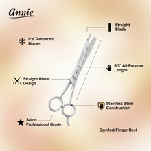 Load image into Gallery viewer, Annie Ice Tempered Stainless Steel Hair Shears 6.5 Inch, 1 Count, Silver
