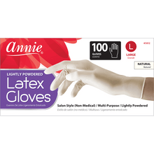 Load image into Gallery viewer, Annie Lightly Powdered Latex Gloves, 100 Count Salon Gloves, White
