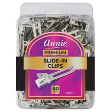 Load image into Gallery viewer, Annie Premium Slide-In Metal Hair Clips, 80 Count, Silver
