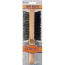 Load image into Gallery viewer, Annie Two Way Club Boar Bristle Brush, Soft and Hard, 1 Count, Light Brown
