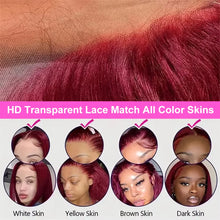 Load image into Gallery viewer, 13X4 Wear and Go Glueless Bob Wig Human Hair Straight Bob Wigs Human Hair 100% 99J Red Colored 7X5 Glueless Wigs Ready to Wear
