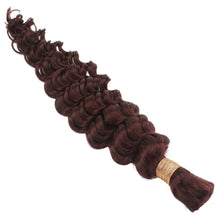 Load image into Gallery viewer, Burgundy Deep Wave Color 99J Bulk 100% Human Braiding Hair

