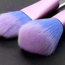 Load image into Gallery viewer, Unicorn Fan Makeup Brush Set,Crystal Sparkles Blue Blush Powder Fan Lip Eye Shadow Eyebrow Eye Blender Brush in Set

