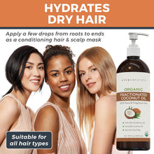Load image into Gallery viewer, Organic Fractionated Coconut Oil, 16 Fl Oz – Skin &amp; Hair Moisturizer, Massage Oil, Carrier Oil for Essential Oils
