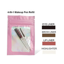 Load image into Gallery viewer, 4 in 1 Makeup Pen Eyebrow Pencil Waterproof Drawing Eye Brow Long Lasting Easy Color Eyeliner Eyebrow Pen Sweatproof Makeup Pen
