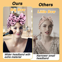 Load image into Gallery viewer, Women Fashion Lovely Soft Carol Fleece Bowknot Bow Makeup Cosmetic Shower Elastic Hair Band Hairlace Headband (Pink)
