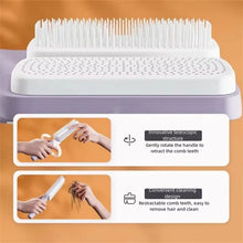 Load image into Gallery viewer, Automatic Cleaning Rotating Lifting Comb Self Cleaning Hairbrush Rotating Retractable anti Static Massage Comb Scalp Hair Comb
