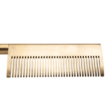 Load image into Gallery viewer, Hot &amp; Hotter Electric Straightening Comb Medium Curved Teeth, 1 Count, Black &amp; Gold
