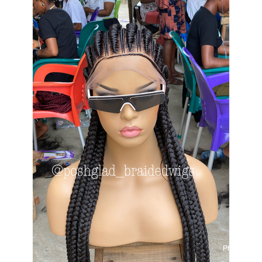 Glueless Feed-In Braid Cornrow Wig - Altou
