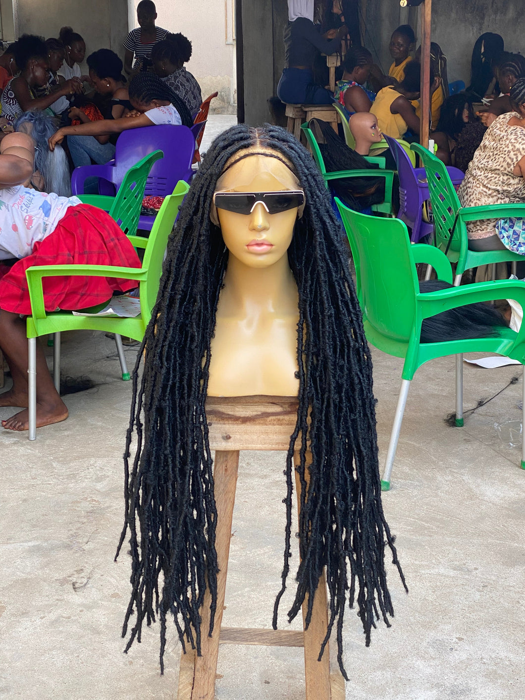 Glueless Distressed Faux Locs Wig - Carla