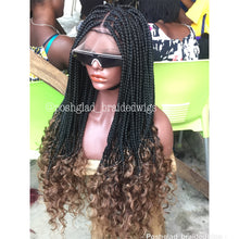 Load image into Gallery viewer, Glueless Goddess Box Braid With Curly Tips Wig - Lorensa
