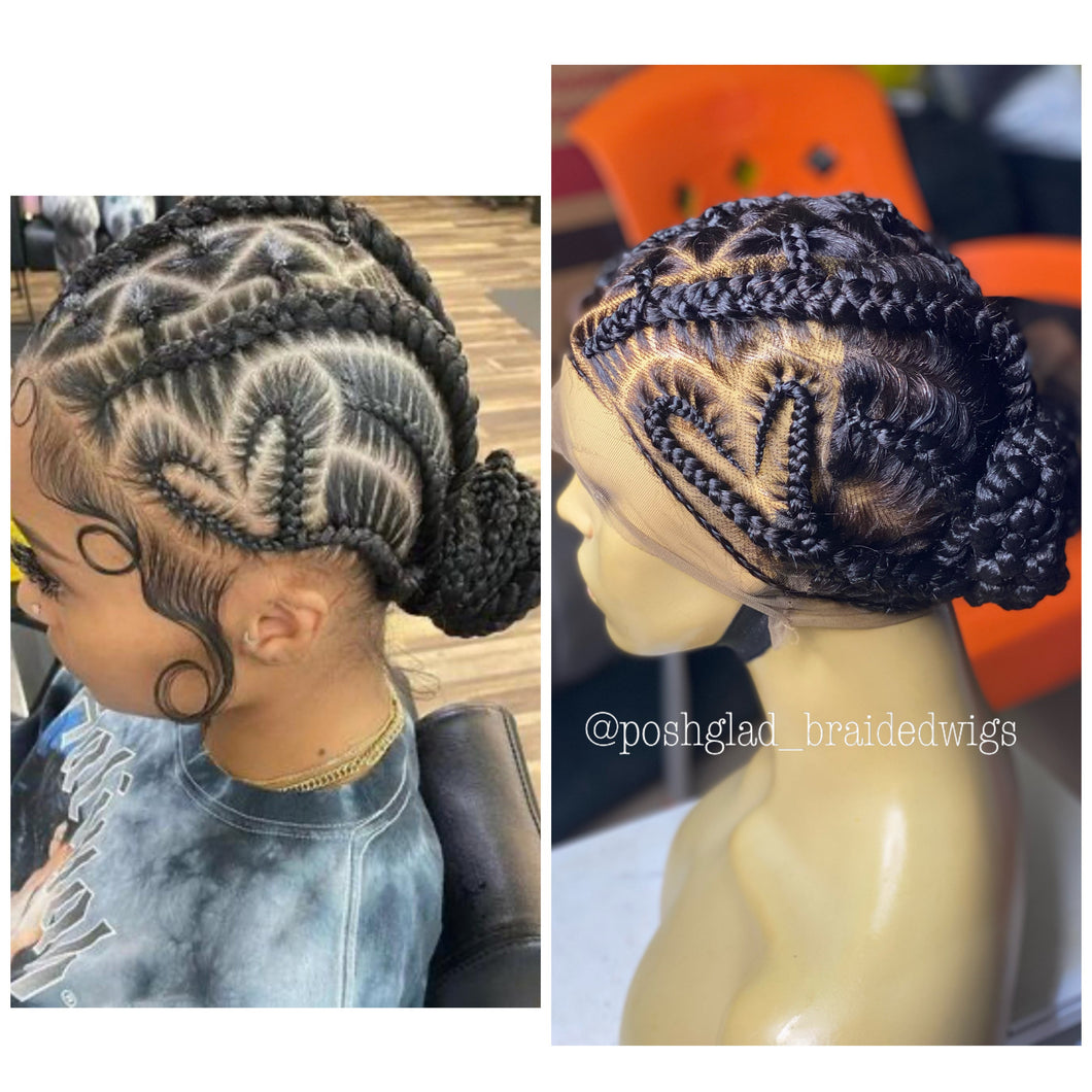 Glueless Feedin Braid Wig With Heart - Farrah