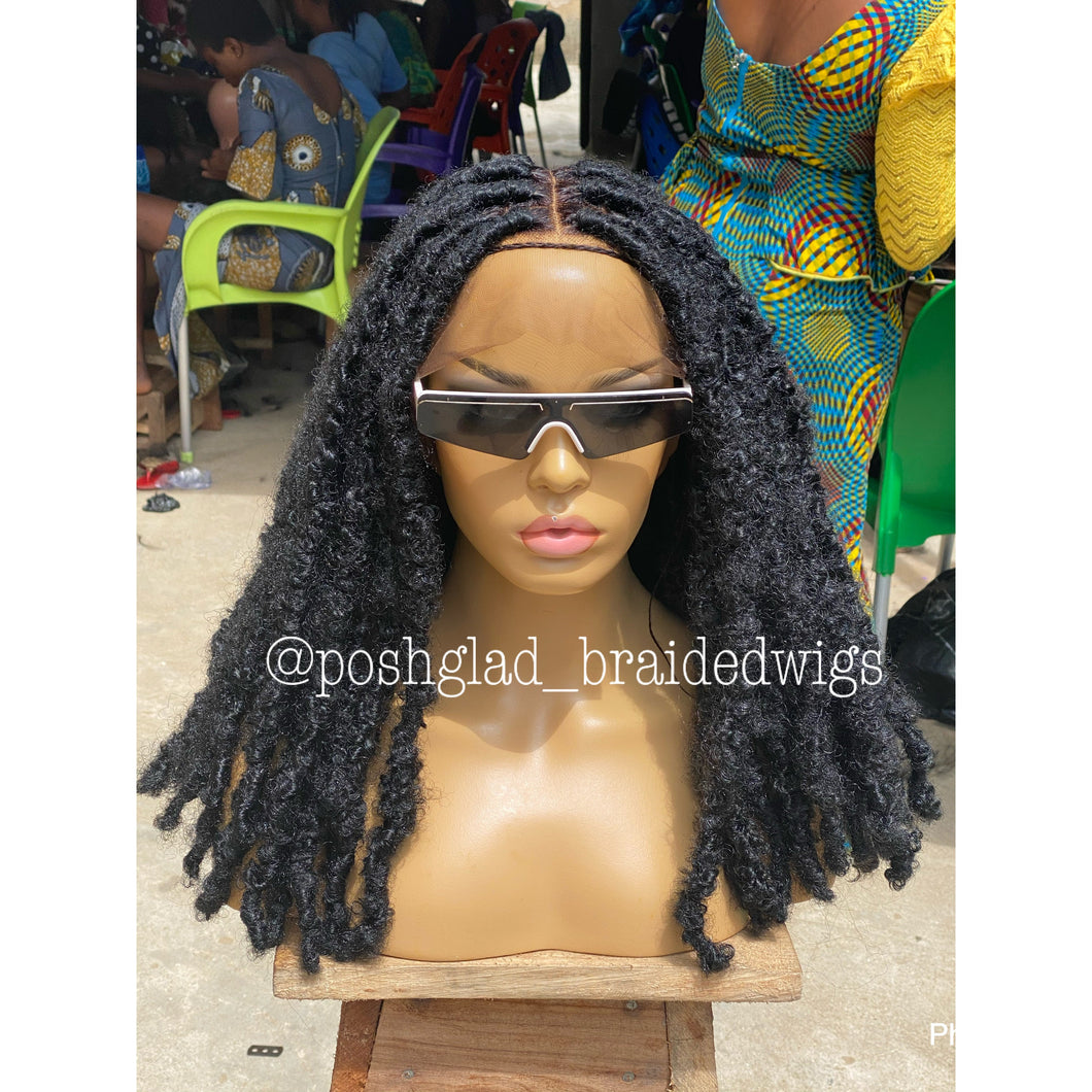 Glueless Distressed Faux Locs Wig - Angela