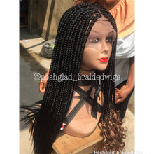 Load image into Gallery viewer, Glueless Goddess Box Braid With Curly Tips Wig - Lorensa
