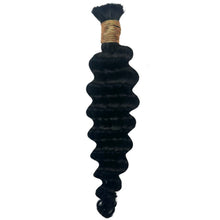 Load image into Gallery viewer, 100% Human Bulk Braiding Hair - Deep Wave, Jet Black
