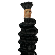 Load image into Gallery viewer, 100% Human Bulk Braiding Hair - Deep Wave, Jet Black
