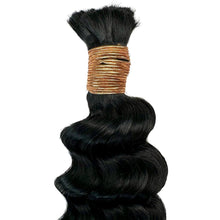Load image into Gallery viewer, 100% Human Bulk Braiding Hair - Deep Wave, Jet Black
