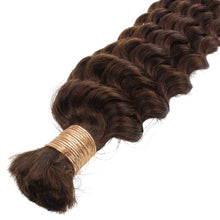 Load image into Gallery viewer, Medium Brown Deep Wave Color 4 Bulk 100% Human Braiding Hair
