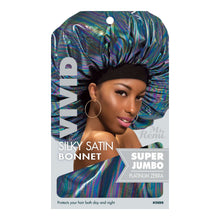 Load image into Gallery viewer, Ms. Remi Vivid Silky Satin Bonnet X-Jumbo, 1 Count, Platinum Zebra
