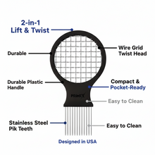 Load image into Gallery viewer, PrimeX Twist &amp; Pik Comb, 1 Count, Black
