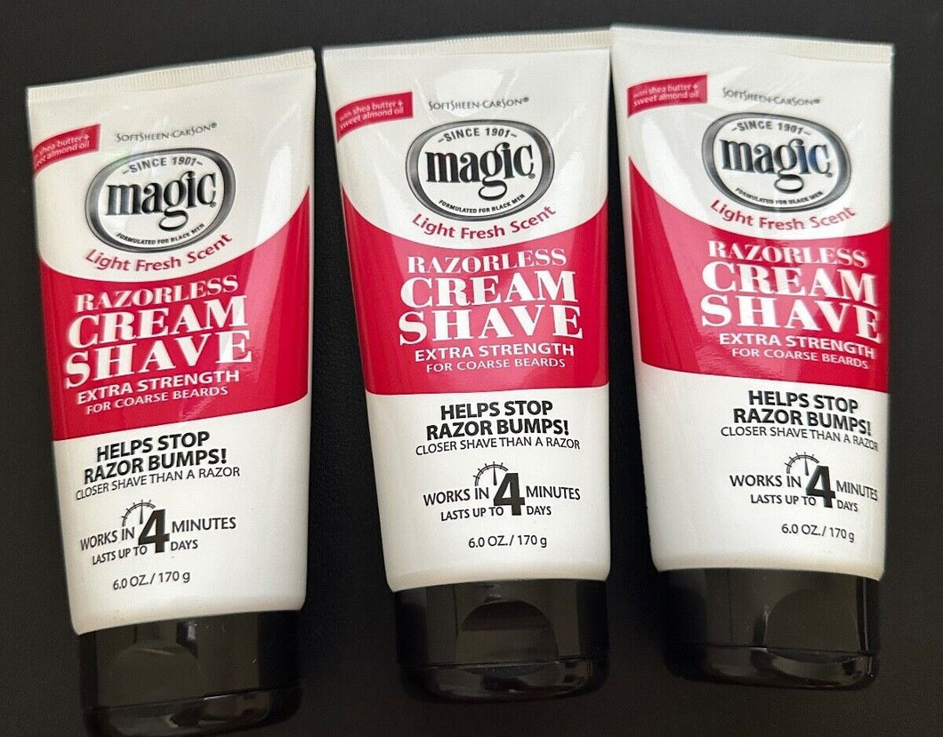 Magic Razorless Cream Shave, 3-Pack