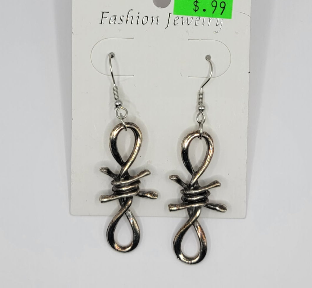 Fashion Jewelry Earrings -Silver Lrg Knot