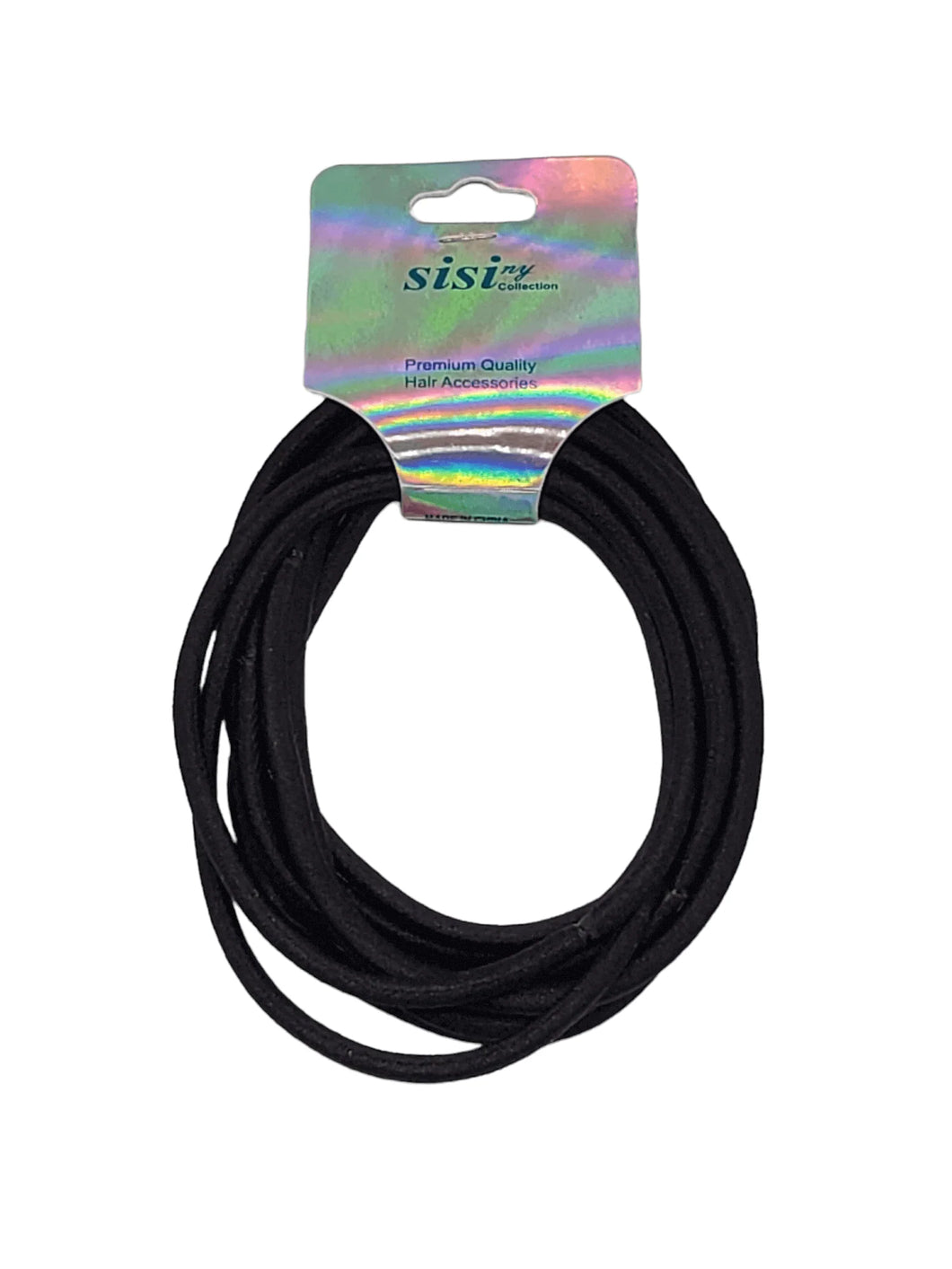 Black Thick Elastic Medium Hair Ties, 8pk